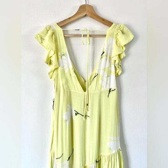 Free People She's a Waterfall Yellow Combo Floral Maxi Dress Size 4 - Picture 9 of 11